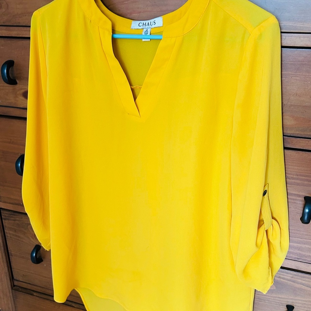 Chaus Vibrant Yellow Women's Blouse